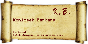 Konicsek Barbara névjegykártya