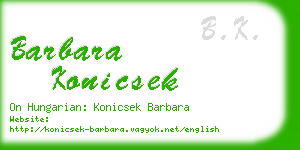 barbara konicsek business card